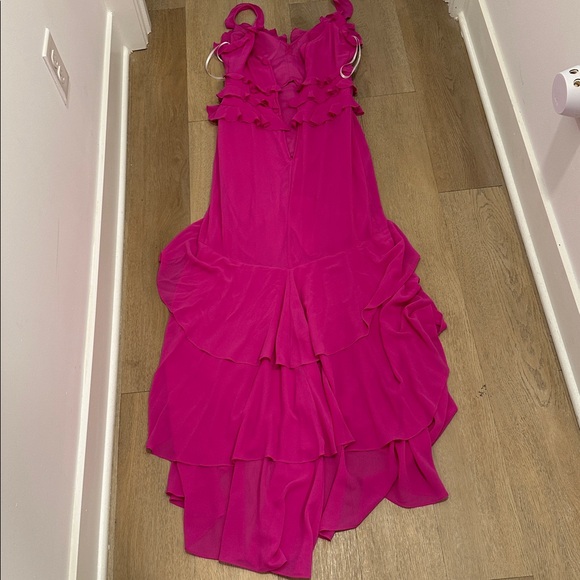 Fuchsia Ruffled Maxi Dress - Picture 2 of 3